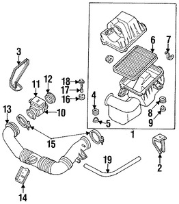 Foto de Sensor de flujo de masa de aire Original para Ford Aspire 1994 1995 1996 1997 Marca FORD Nmero de Parte F4BZ12B579A