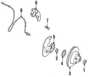 Foto de Gua del Pasador de Caliper Original para Lincoln Town Car 1990 Marca FORD Nmero de Parte 1W7Z2V386AA