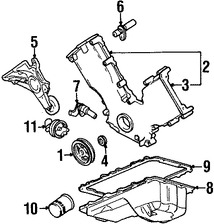 Foto de Empaquetaduras Cubierta de Correa del Tiempo Original para Ford Crown Victoria Ford Mustang Ford Thunderbird Lincoln Town Car Mercury Cougar Mercury Grand Marquis Marca FORD Parte #F1AZ6020B