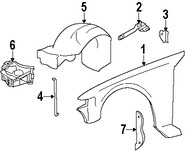 Foto de Guardafango Original para Lincoln Town Car Marca FORD Nmero de Parte 8W1Z16005A