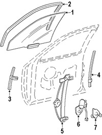 Foto de Cristal de Puerta Original para Lincoln Town Car Marca FORD Nmero de Parte YW1Z5421410AA