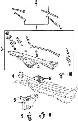 Foto de Brazo de Limpiaparabrisas Original para Lincoln Town Car Marca FORD Nmero de Parte 4W1Z17526AA