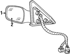 Foto de Cristal de espejo de la puerta Original para Lincoln Town Car Marca FORD Nmero de Parte 1W1Z17K707AA