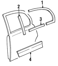Foto de Protector contra Intemperie Cristal de Puerta Original para Lincoln Town Car Marca FORD Nmero de Parte 1W1Z5425597BA