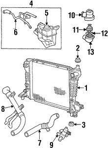 Foto de Carcasa del termostato del refrigerante del motor Original para Mercury Ford Lincoln Marca FORD Nmero de Parte F6ZZ8592BB