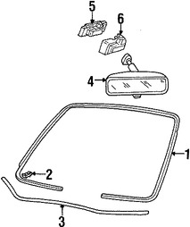 Foto de Espejo retrovisor interior Original para Ford  Mercury Lincoln Marca FORD Nmero de Parte 6U5Z17700A