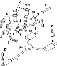 Foto de Tubo de Escape Intermedio Original para Ford Taurus Ford Taurus X Ford  Mercury Sable Lincoln MKS Marca FORD Nmero de Parte 9G1Z5A212A