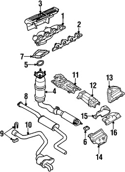 Foto de Empacadura de Tubo de Escape a Mltiple Original para Mercury Cougar 1999 2000 2001 2002 Marca FORD Nmero de Parte F7RZ9450AC