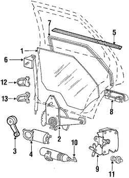 Foto de Regulador de Vidrio Automatico Original para Ford Tempo Mercury Topaz Marca FORD Nmero de Parte E83Z5427008A