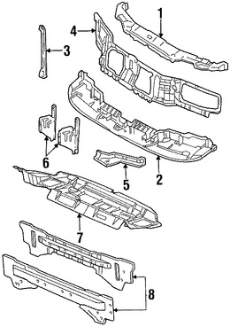 Foto de Barra sujecin soporte del radiador Original para Ford Contour 1999 2000 1998 Mercury Mystique 1999 2000 1998 Marca FORD Nmero de Parte F9RZ16138AA