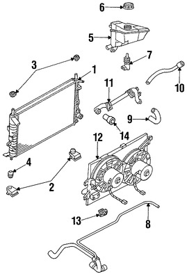 Foto de Tapa del radiador Original para Ford Contour Ford Focus Mercury Mystique Marca FORD N�mero de Parte F5RZ8100A