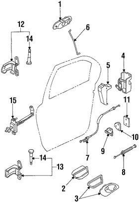 Foto de Freno de puerta Original para Ford Contour Mercury Mystique Marca FORD N�mero de Parte F5RZ5427204A