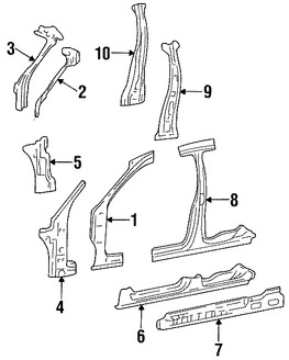 Foto de Pilar B de Carroceria Original para Mercury Sable Ford Taurus Marca FORD Nmero de Parte 3F1Z5424301AA