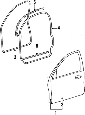 Foto de Sello de la puerta Original para Ford Taurus Mercury Sable Marca FORD Nmero de Parte F6DZ5420557BC