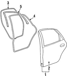 Foto de Carcasa de puerta Original para Ford Taurus Mercury Sable Marca FORD Nmero de Parte 2F4Z5424631AA