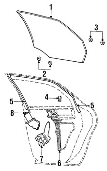 Foto de Cristal de Puerta Original para Ford Taurus Mercury Sable Marca FORD Nmero de Parte F6DZ5425713B