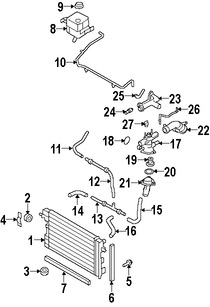 Foto de Empacadura de la carcasa del termostato del refrig Original para Ford Freestyle Ford Five Hundred Ford Taurus Mercury Montego Mercury Sable Marca FORD Parte #5F9Z8255AC