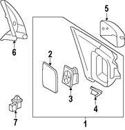 Foto de Cubierta de Espejo Retrovisor Externo Original para Mercury Montego 2005 2006 2007 Ford Five Hundred 2005 2006 2007 Marca FORD Nmero de Parte 4F9Z17D742BAA