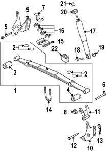 Foto de Buje para Hojas de Muelle Original para Ford E-150 Marca FORD Nmero de Parte 7C2Z5781D