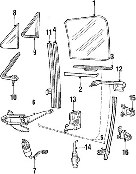Foto de Regulador de Vidrio Automatico Original para Ford Bronco Ford F-150 Ford F-250 Ford F-350 Marca FORD N�mero de Parte F6TZ1523209AA