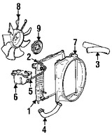 Foto de Cubierta de ventilador de enfriamiento del motor Original para Ford Explorer Mercury Mountaineer Marca FORD Nmero de Parte F87Z8146JB