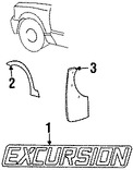 Foto de Guarda lodo Original para Ford Excursion 2002 2003 2000 2001 2004 2005 Marca FORD Nmero de Parte YC3Z16A550DA