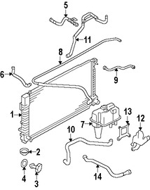 Foto de Manguera Bypass de refrigerante Original para Mercury Mariner Mercury Milan Ford Focus Ford Escape Marca FORD Nmero de Parte 3M4Z8597AB