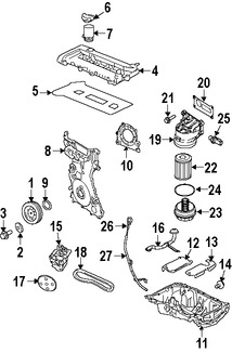 Foto de Cadena Bomba de Aceite Original para Ford Escape 2008 Ford Focus 2005 2006 2007 Mercury Mariner 2008 2007 Marca FORD Nmero de Parte 3L8Z6A895AA