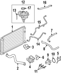 Foto de Manguera Bypass de refrigerante Original para Ford Escape Ford Fusion Ford    Mercury Mariner Mercury Milan Marca FORD Nmero de Parte 6E5Z8597A