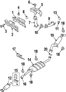 Foto de Empacadura de Tubo de Escape a Mltiple Original para Ford Escape Mercury Mariner Marca FORD Nmero de Parte 5L8Z9450AA