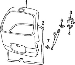 Foto de Soporte Elevaci�n Puerta Trasera Original para Ford Windstar 1995 1996 1997 Marca FORD N�mero de Parte F58Z16406A10A