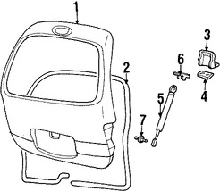 Foto de Puerta Trasera Original para Ford Windstar 2000 2001 2002 2003 1999 Marca FORD Nmero de Parte YF2Z1640010BA