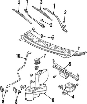 Foto de Depsito del lquido de limpia parabrisa Original para Ford Windstar 1999 2000 2001 2002 2003 Marca FORD Nmero de Parte YF2Z17618CA