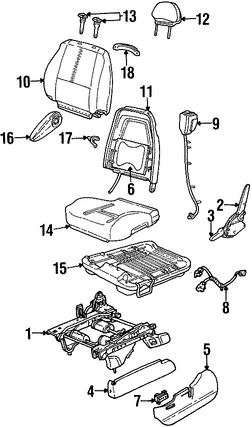 Foto de Respaldo de Asiento Original para Ford Windstar 1999 2000 2001 2002 2003 Marca FORD Nmero de Parte XF2Z1764417BAB