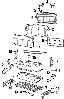 Foto de Respaldo de Asiento Original para Ford Windstar 1999 2000 2001 2002 2003 Marca FORD Nmero de Parte XF2Z1666600CAB