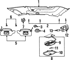 Foto de Luz de mapa Original para Ford Windstar 1999 2000 2001 2002 2003 Marca FORD Nmero de Parte 2F2Z13A701AAB