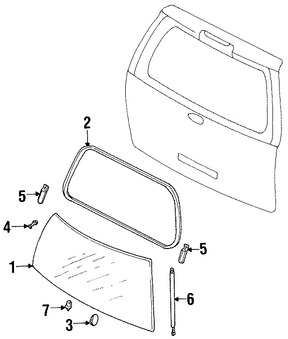 Foto de Soporte de Elevacin del Vidrio Trasero Original para Lincoln Navigator Ford Expedition Marca FORD Nmero de Parte 2L1Z78406A11BA