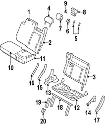 Foto de Cubierta de Asiento Original para Lincoln Navigator 2007 2008 2009 Marca FORD Nmero de Parte 7L7Z7863805FB