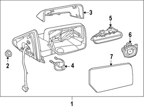 Foto de Cubierta de Espejo Retrovisor Externo Original para Lincoln Navigator Marca FORD Nmero de Parte 7L7Z17D742AC