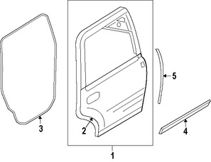 Foto de Sello de la puerta Original para Lincoln Navigator Ford Expedition Marca FORD N�mero de Parte 7L1Z7825354A