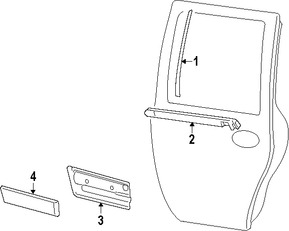 Foto de Protector contra Intemperie Cristal de Puerta Original para Lincoln Navigator Marca FORD Nmero de Parte 8L7Z7825596AA