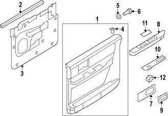 Foto de Panel Interior de Puerta Original para Lincoln Navigator Marca FORD Nmero de Parte 7L7Z7827407AA