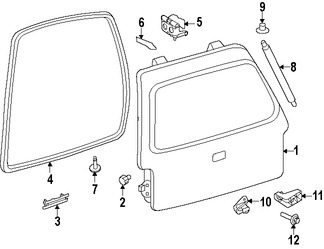 Foto de Puerta Trasera Original para Lincoln Navigator 2007 2008 Marca FORD N�mero de Parte 7L7Z7840010B