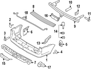 Foto de Riel de soporte de cubierta de parachoques Original para Lincoln Navigator Marca FORD N�mero de Parte 7L7Z17D948B