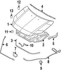 Foto de Aislamiento del capo Original para Mercury Milan Ford Fusion Marca FORD Nmero de Parte 6E5Z16738A