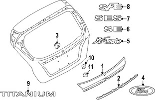 Foto de Manilla Puerta Trasera Original para Ford Fiesta Marca FORD Nmero de Parte BE8Z5843400BA