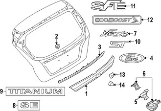 Foto de Manilla Puerta Trasera Original para Ford Fiesta 2014 2015 2016 2017 Marca FORD Nmero de Parte D2BZ5843400AA