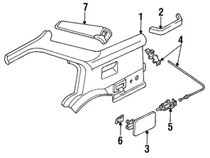 Foto de Actuador del Seguro Puerta de Combustible Original para Ford Escort Ford Probe Mercury Tracer Marca FORD Nmero de Parte F32Z6128612A