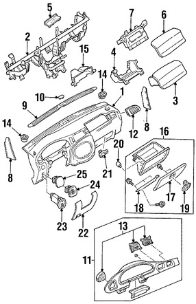 Foto de Guantera Original para Ford Escort Mercury Tracer Marca FORD N�mero de Parte F8CZ6306010AAC