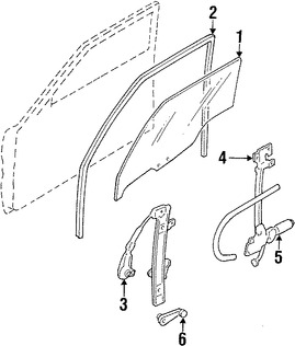 Foto de Manilla de Ventana Original para Mercury Tracer Ford Escort Marca FORD Nmero de Parte F7CZ5423342AAC